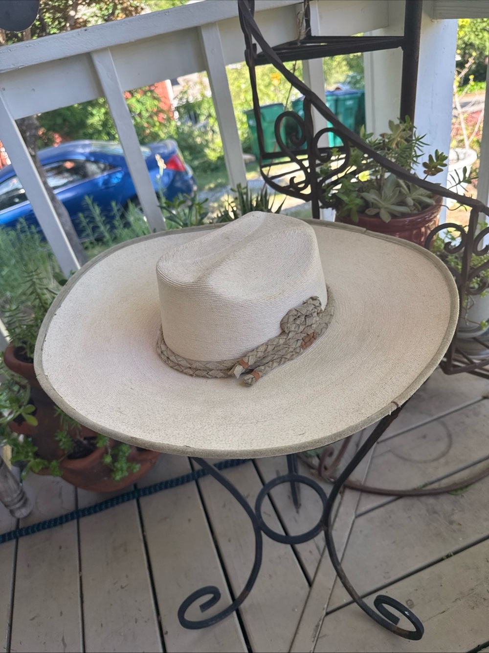 Authentic Vintage Mexican Palm Straw Sombrero 5X Quality, Sahuayo Michoacan Sz M